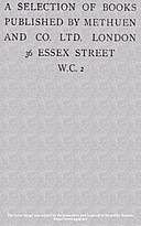 A Selection of Books Published by Methuen and Co. Ltd. London, amp, Co, Methuen, Ltd